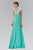 Sheer Asymmetrical Ornate A-Line Gown GL1138