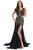 Laced Bateau Neck Chiffon Trumpet Gown GL1152