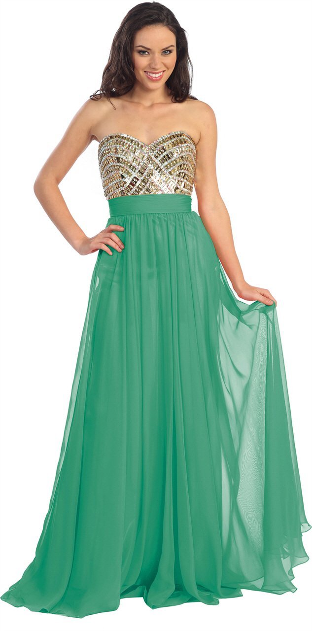 Strapless Sequined Long Dress GL1153