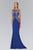 Bead Embellished Boat Neck Jersey Gown GL1306