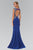 Bead Embellished Boat Neck Jersey Gown GL1306