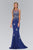 Beaded Illusion Bateau Neck Trumpet Gown GL1314