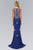 Beaded Illusion Bateau Neck Trumpet Gown GL1314