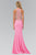 Jeweled High Neck Jersey Gown GL1324