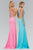 Jeweled High Neck Jersey Gown GL1324