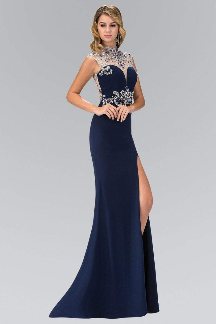 Bejeweled Illusion High Neck Gown GL1327