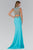 GL1328 Embellished Illusion Jewel Sheath Dress