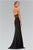 Halter Neckline Beaded Black Gown GL1330