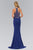 Bejeweled V-neckline Sheath Gown GL1337