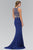 Two-Piece Florid Illusion Sheath Gown GL1338
