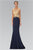 Bejeweled Lace Applique Scoop Neckline Gown GL1340