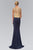 Bejeweled Lace Applique Scoop Neckline Gown GL1340