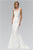 Illusion Scoop Neckline with V-shape Back Trumpet Lace Gown GL1346