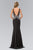 Embellished Silver Lace V-neckline Gown GL1351