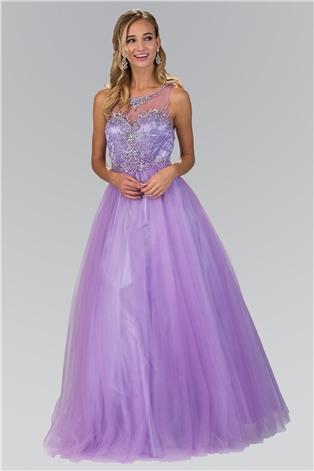 Illusion Bateau Neckline Tulle Ballgown  GL1353