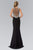 Jewel-Accented V-Neck Gown GL1358