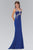 Jewel-Accented V-Neck Gown GL1358