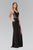 V-Neck Jersey Sheath Gown with Slit GL1359