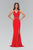 V-Neck Jersey Sheath Gown with Slit GL1359