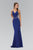 V-Neck Jersey Sheath Gown with Slit GL1359