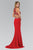 Jewel-Accented Halter Neck Gown GL1361