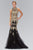 GL1365 Embellished High Neck Mermaid Gown in Black