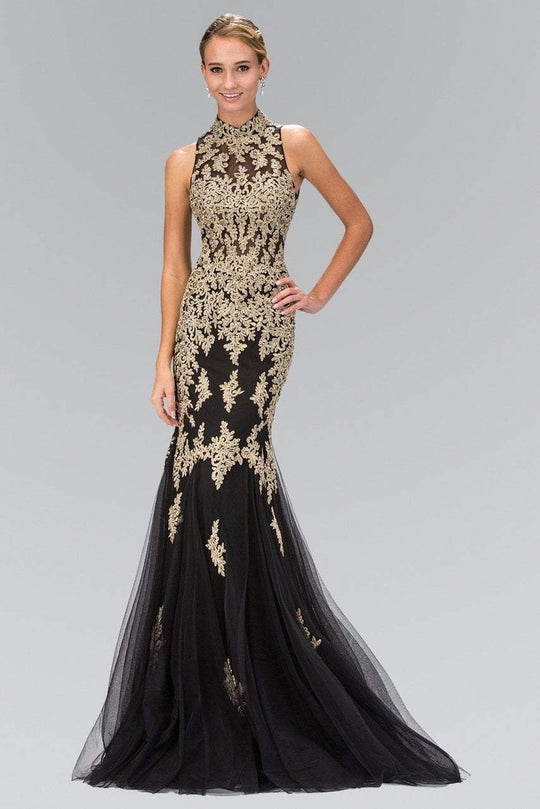 Embellished High Neck Mermaid Gown GL1365