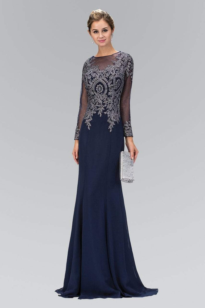 Laced Bateau Neck Long Sleeve Dress GL1368