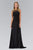 Ruched Applique Illusion A-Line Gown  GL1375