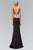 Bead and Sequin Embellishment V-Neck Gown GL1384