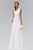 Jewel-accented Pleated V-Neck Chiffon Dress GL1389