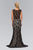 Long Contrast Lace Sheath Gown GL1396
