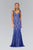 Long Contrast Lace Sheath Gown GL1396