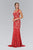 Long Contrast Lace Sheath Gown GL1396