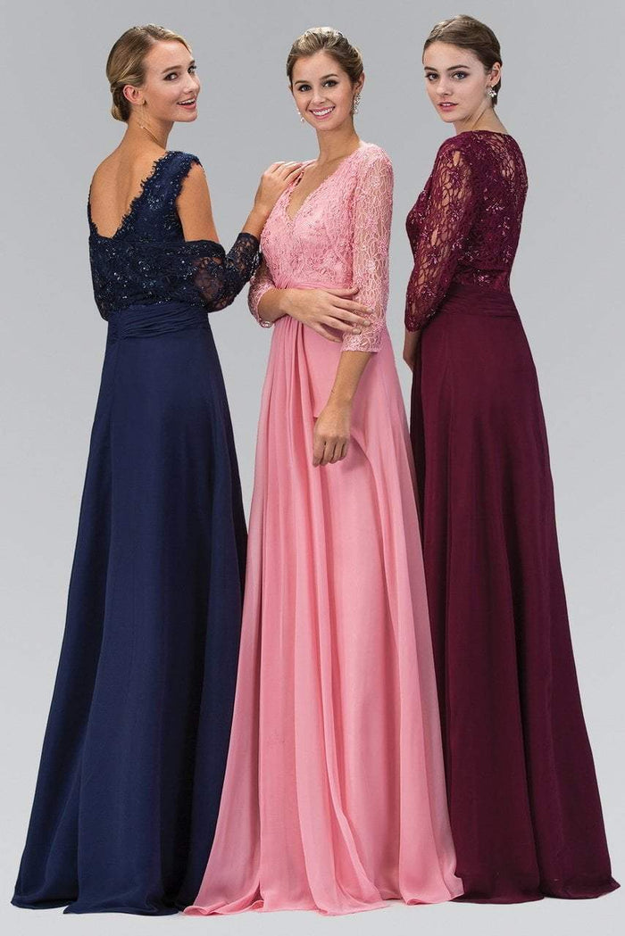 Lace V-Neck A-Line Gown with Bolero GL1397