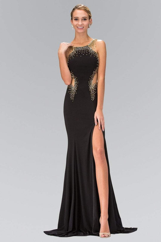 Bead Embellished Scoop Neck Gown GL1399