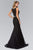 Scoop Neckline Rhinestone Embellished Gown GL1401
