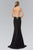 Illusion Scoop Neckline with Sheer Back Jersey Gown GL1402