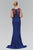 Laced Bateau Neck Jersey Gown GL1411
