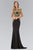 Bateau Neckline with Gold Applique Embellishment Gown GL1417