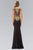 Bateau Neckline with Gold Applique Embellishment Gown GL1417