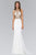 Jewel Neckline with Ornate Sheer Back Gown GL1418