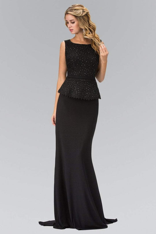 Laced Bateau Neck Gown GL1422