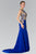 Gold Toned Embroidered Beaded Bodice Gown GL1461