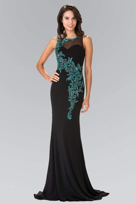 Beaded Lace Applique Mermaid Gown GL1471