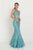 GL1504 Floral Lace Fitted Mermaid Dress