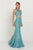 GL1504 Floral Lace Fitted Mermaid Dress