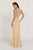 GL1507 Illusion Tonal Beaded Jersey Sheath Gown