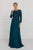 GL1509 Scalloped Quarter Sleeve Lace Bodice A-Line Gown