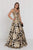 GL1511 Sequined Plunging V-Neck Evening Gown